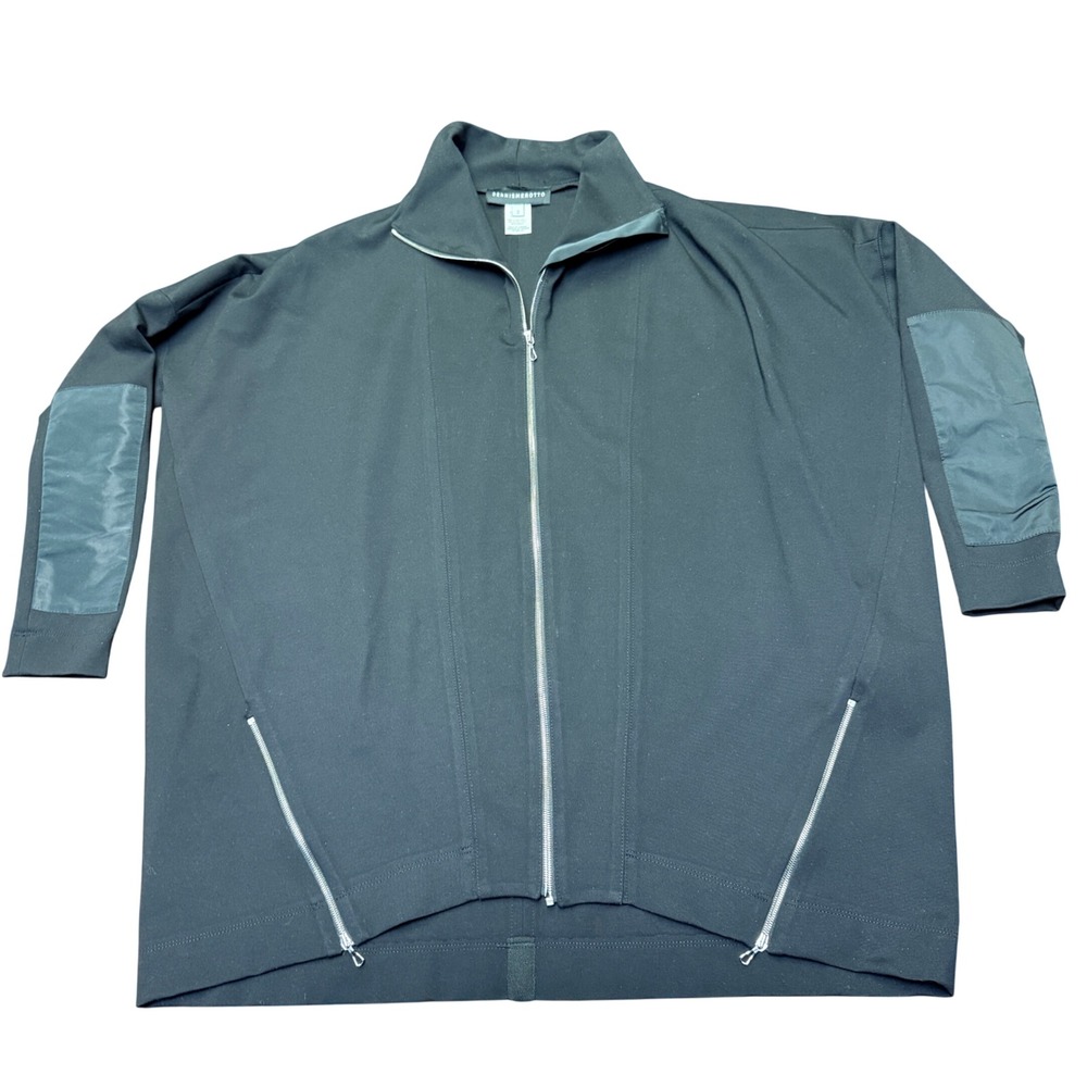 DENNIS MEROTTO‎ Black Zip Up Jacket with Zipper Pockets Size 2